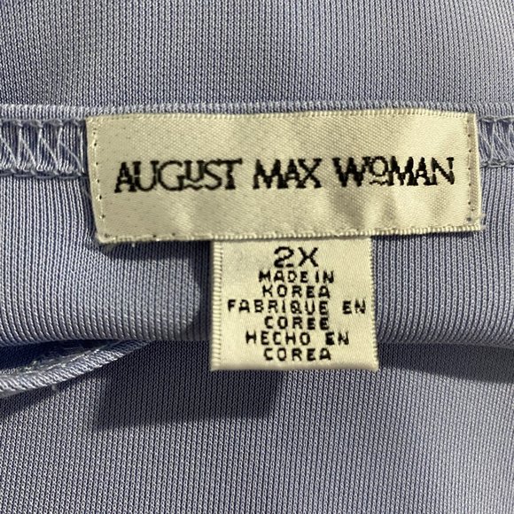 August Max Woman 2X Top Tank Sky Blue Side Slits Knit Stretch Sleeveless Cute - Picture 5 of 8